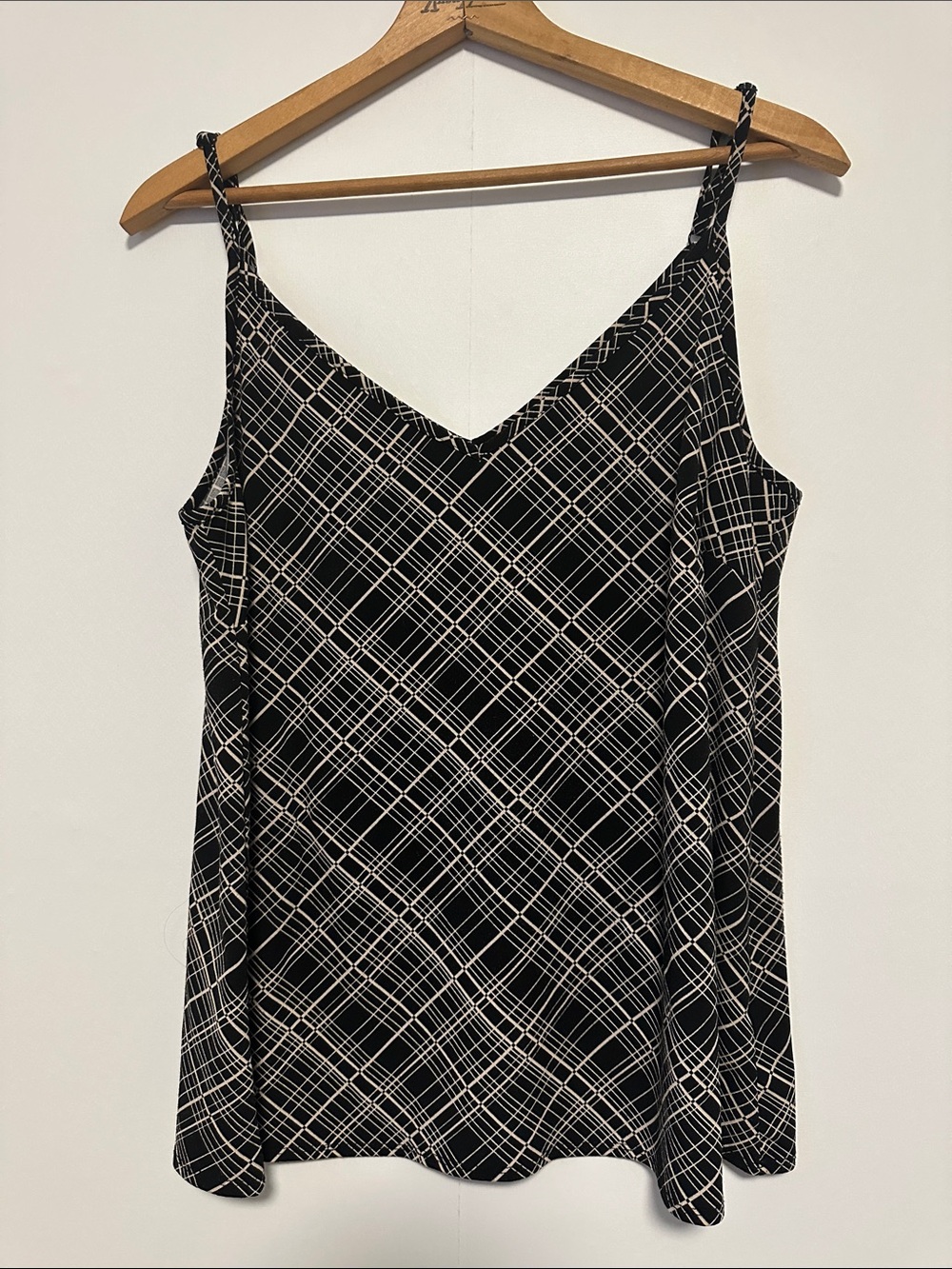 Grace & Lace Black and White Plaid Slip Tank